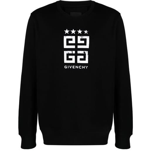 Givenchy felpa con stampa 4g - nero