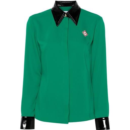 Casablanca camicia con colletto a contrasto - verde