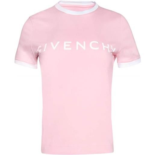 Givenchy t-shirt ringer con stampa - rosa