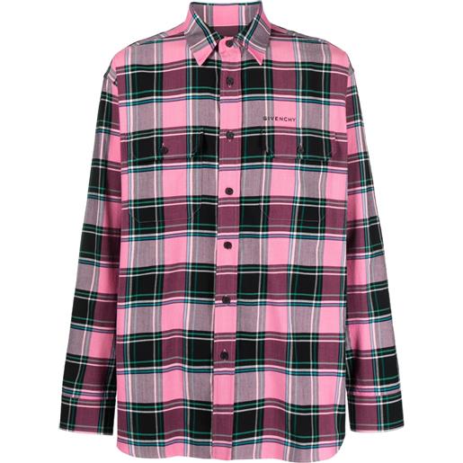 Givenchy camicia a quadri - rosa