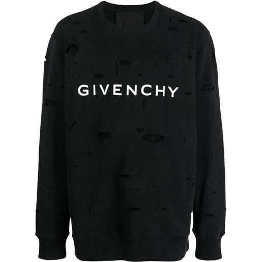 Givenchy felpa con effetto vissuto - nero