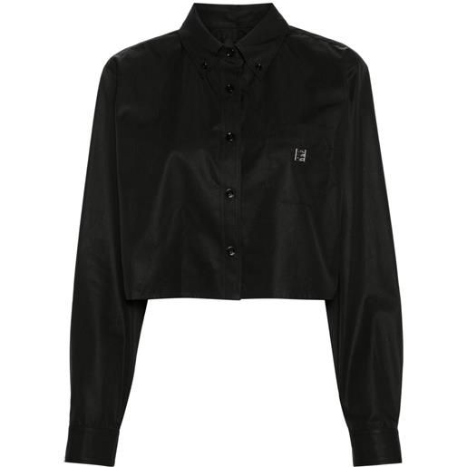 Givenchy camicia crop con placca 4g - nero