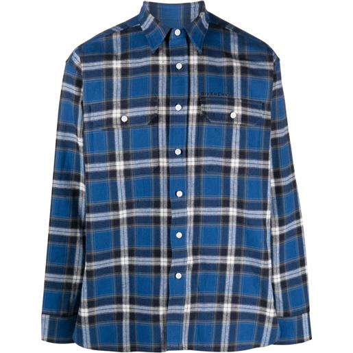Givenchy camicia lumberjack a quadri - blu