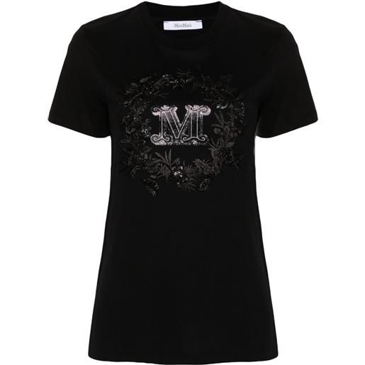 Max Mara t-shirt con logo elmo - nero