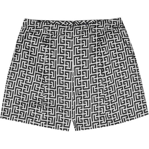 Balmain shorts con monogramma - bianco
