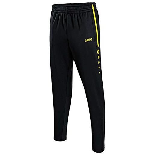 JAKO - pantaloni da allenamento da uomo active, uomo, 8495, nero/giallo fluo, s