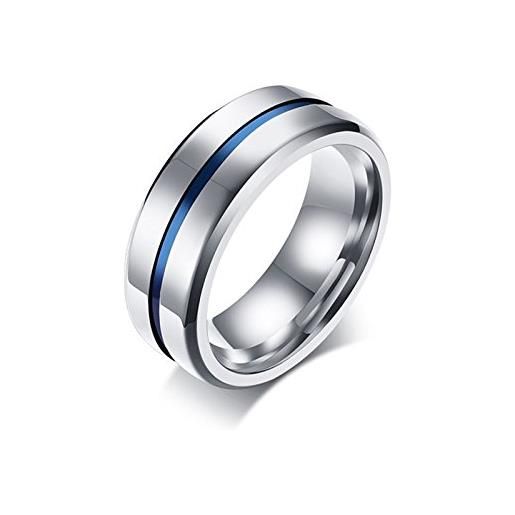Daesar anello in acciaio inox anello per uomo argento anelli 8mm striscia blu men anelli argento dimensione 25