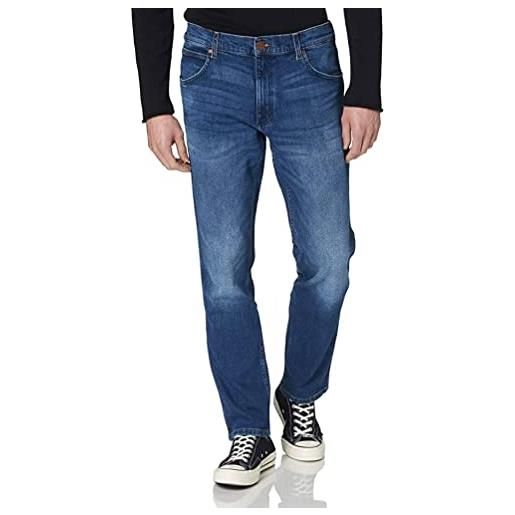 Wrangler greensboro jeans, blu (bright stroke 91q), 40w / 32l uomo