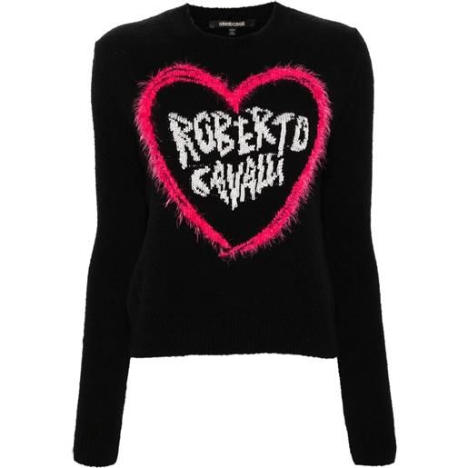 Roberto Cavalli maglione con logo - nero