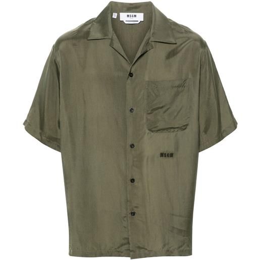 MSGM camicia con ricamo - verde