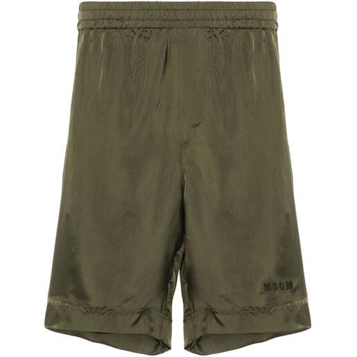 MSGM shorts sportivi con ricamo - verde