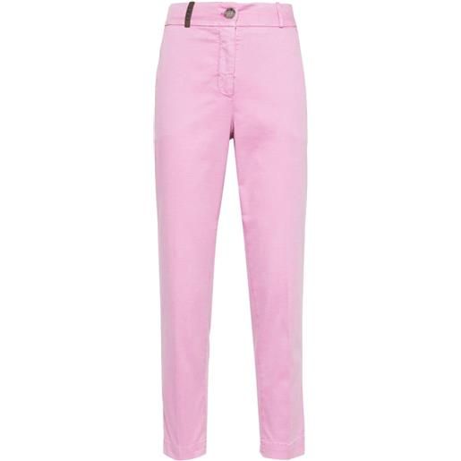 Peserico pantaloni crop slim - rosa