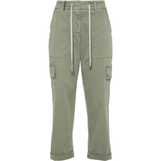 Peserico pantaloni crop affusolati - verde