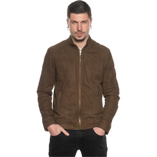Leather Trend u08 - giacca uomo testa di moro in vera pelle camoscio