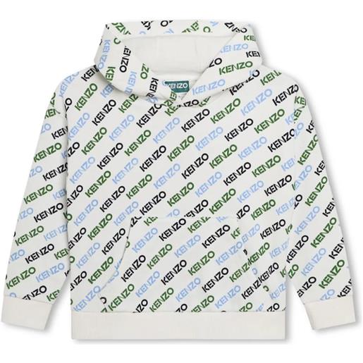 KENZO KIDS felpa con cappuccio con logo all-over