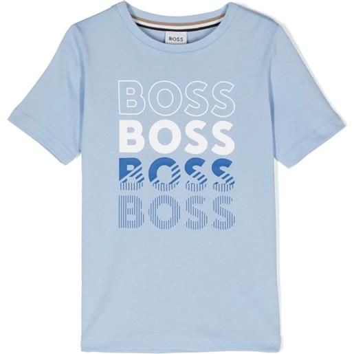 BOSS KIDS t-shirt in jersey di cotone con logo ripetuto