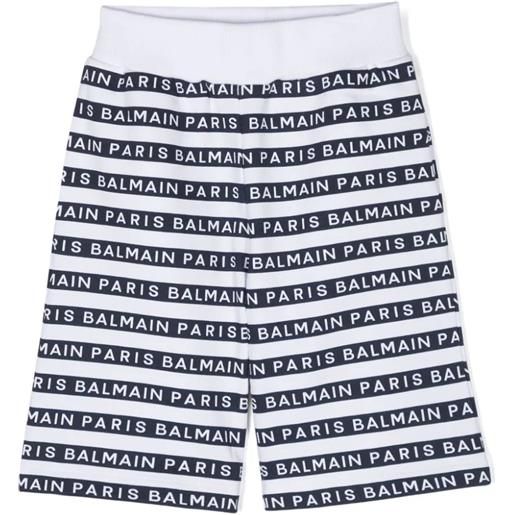 BALMAIN KIDS shorts in cotone con logo balmain all-over