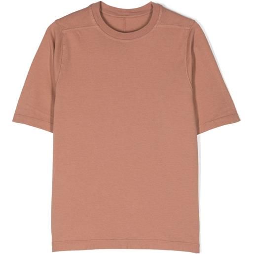 RICK OWENS KIDS t-shirt jumbo in jersey di cotone color rosa scuro di peso medio