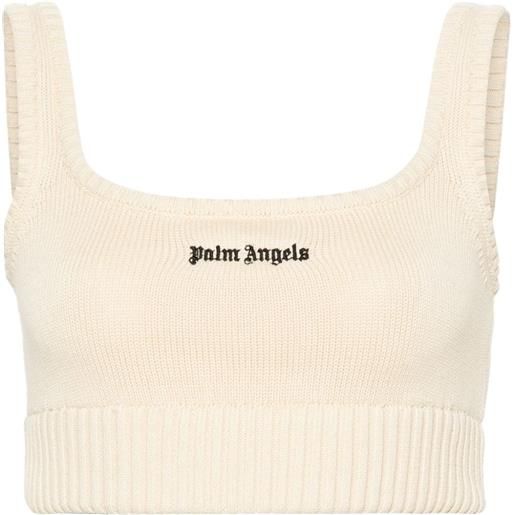 PALM ANGELS top in maglia con logo