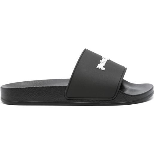 PALM ANGELS sandali slides con logo goffrato