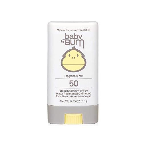 Sun Bum baby bum - fragranza minerale viso viso levigata gratuita 50 spf - 0.45 once