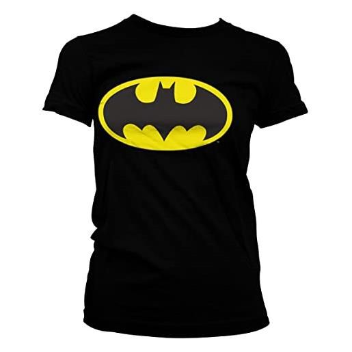 Batman licenza ufficiale signal logo donna maglietta (nero), small