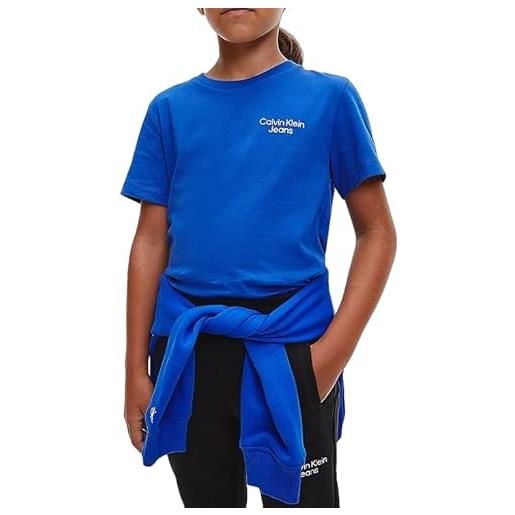 Calvin Klein Jeans ckj stack logo t-shirt ib0ib01319 magliette a maniche corte, blu (dusk blue), 16 anni bambini e ragazzi