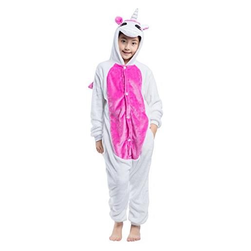 Wamvp unisex bambini pigiama intero animale cosplay tuta -rosa