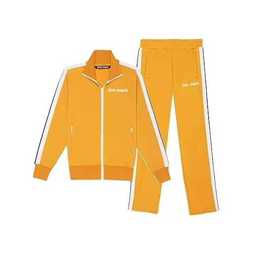 XBINGZE uomini/donne felpe set unisex jogging suit 2 pezzi angel&palm logo leggero tuta sportiva costume da jogging hooded e pant set, 2xl, yellow