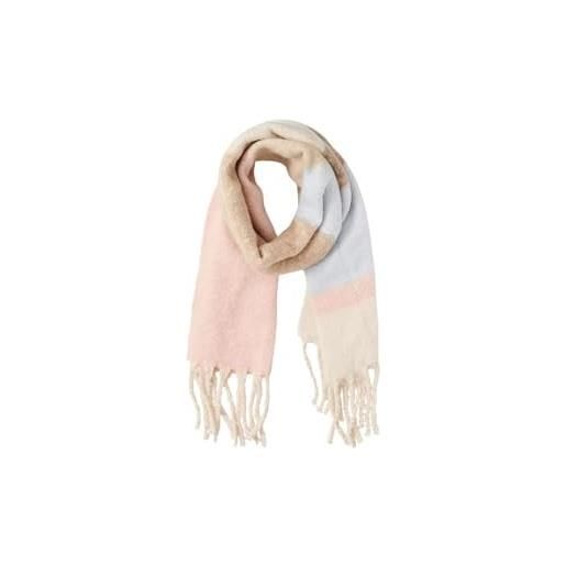 PIECES pcbea long scarf noos bc, sciarpa, donna, rose cloud/dettagli: colour blocking, taglia unica