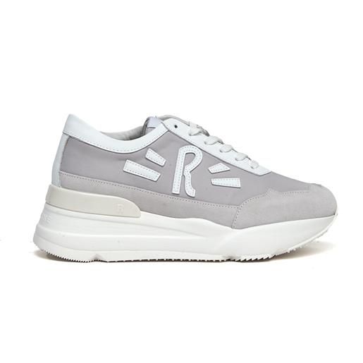 Rucoline sneakers evolve 4409 in tessuto grigio inserti in pelle bianca e camoscio grigio