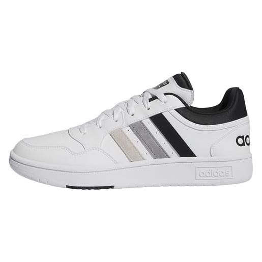 adidas hoops 3.0 low classic vintage shoes, uomo, ftwr white legend ink vivid red, 43 1/3 eu