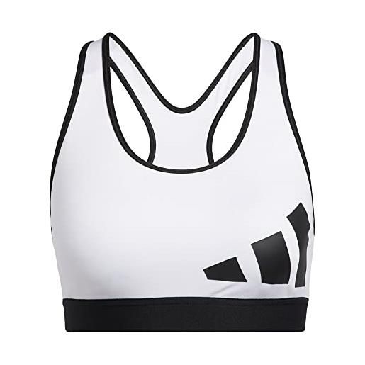 Adidas bt 3bar logo b reggiseno sportivo, bianco/nero, s donna