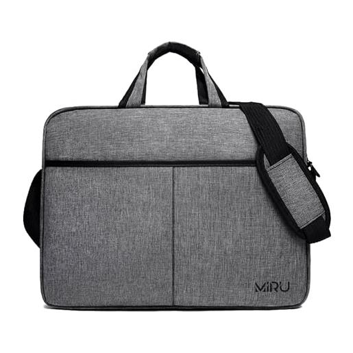 MIRU borsa porta pc 15 pollici, tessuto impermeabile, borsa porta computer portatile con cinghia regolabile, antishock per laptop. Tracolla per scuola, università e ufficio