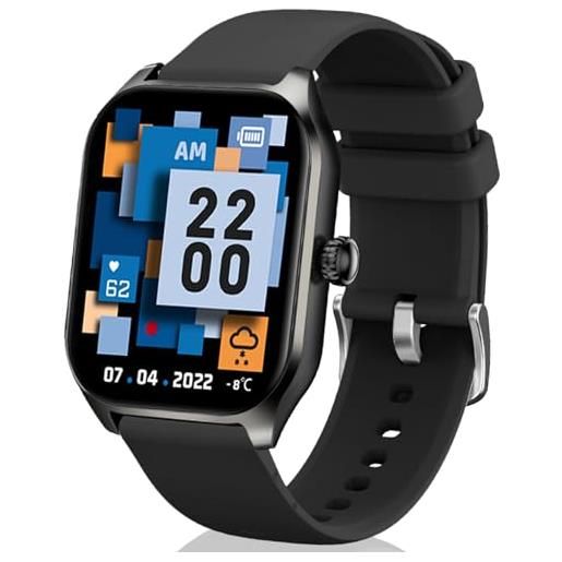 kaacly smartwatch uomo donna, orologio fitness con chiamate, 1.85 smart watch 110+ modalità sportive, monitor del sonno, 24h cardiofrequenzimetro, previsioni del tempo, fitness tracker per android ios