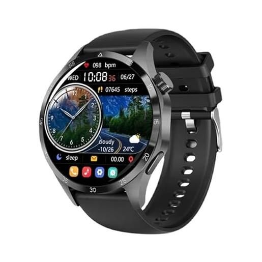 Gerrit 2024 gt4 pro gps smart watch da uomo amoled schermo hd bluetooth chiamata nfc ip68 impermeabile orologi smartwatch donna (nero)