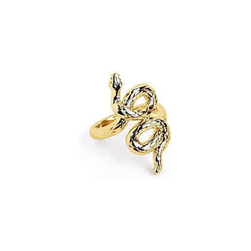 SINGULARU - anello boa oro - anello massiccio in ottone con finitura placcata in oro 18kt - gioielli da donna - varie finiture e misure - misura 14