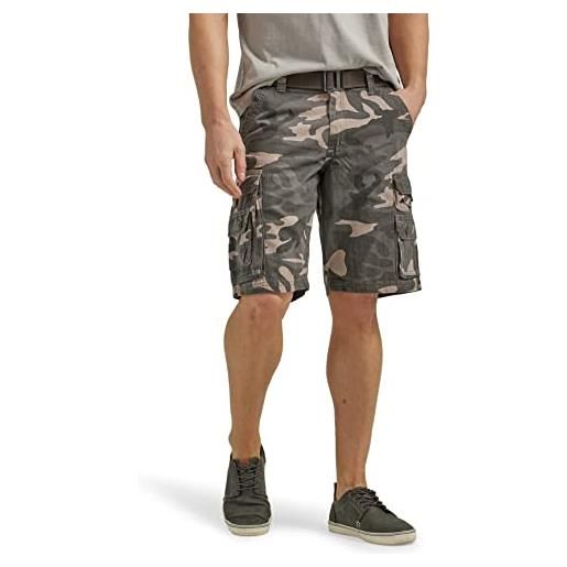 Lee men's big-tall dungarees belted wyoming cargo short, ash camo, 44