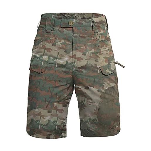 HEYCE pantaloncini cargo mimetici da uomo casual pantaloncini larghi casual tasca pantaloncini da jogging pantaloni corti leggeri, 01-verde militare. , 4x-large