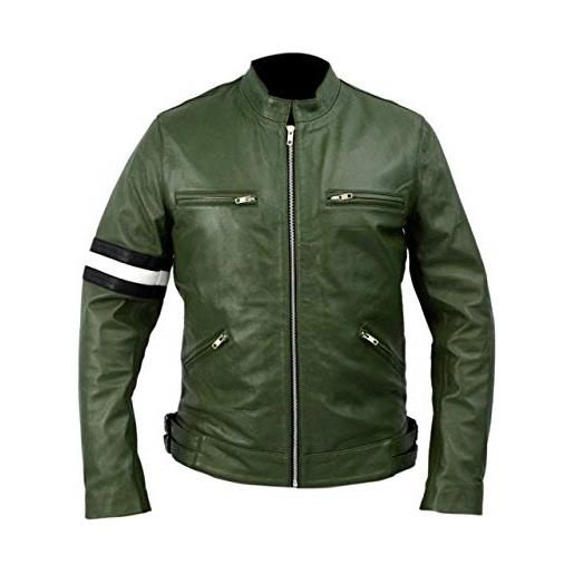 Fashion_First - giacca da uomo dirk gentlys holistic detective agency samuel barnett in finta pelle verde m