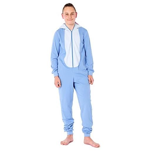 Ladeheid tuta da pigiama monopezzo in costume da compagnia con cappuccio per teenager la40-240 (blu squalo, 164)