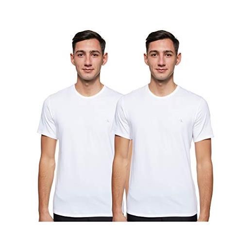 Calvin Klein Jeans calvin klein t-shirt uomo 2 pack s/s crew neck 2 pk con scollo rotondo, bianco (white), m