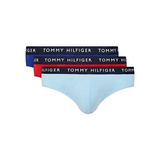Tommy Hilfiger 3p brief um0um02206 slip, nero (bold blu/iceberg/empire flm), s uomo