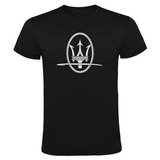 Generic maglietta per fan maserati - regalo per automobilisti - logo bianco, nero , xl