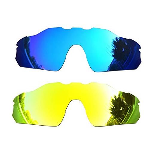 SOODASE per oakley radar ev pitch occhiali da sole blu/oro 2 coppie lenti di ricambio polarizzate