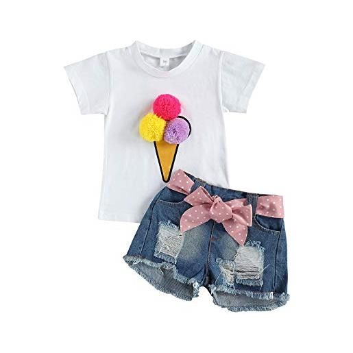 Verve Jelly set di pantaloncini per bambina camicie a maniche corte top e pantaloncini 2 pezzi abiti estivi 5-6 anni