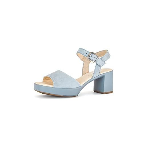 Gabor donna sandali, signora sandali con cinturino, sandalo, scarpe estive, sandalo estivo, tacco alto, blu (aquamarin), 40 eu / 6.5 uk