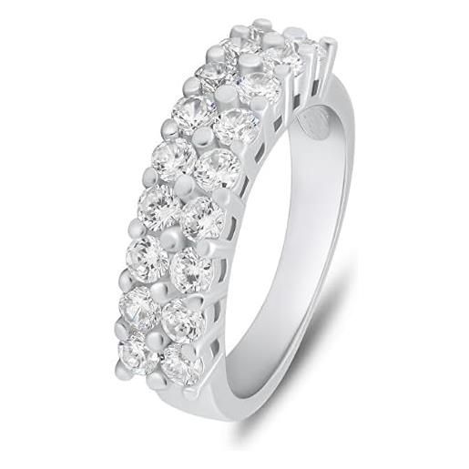 Brilio anello sparkling silver ring with clear zircons ri067w - circuit: 52 mm sbs3151-52 marca, estándar, metallo non prezioso, nessuna pietra preziosa