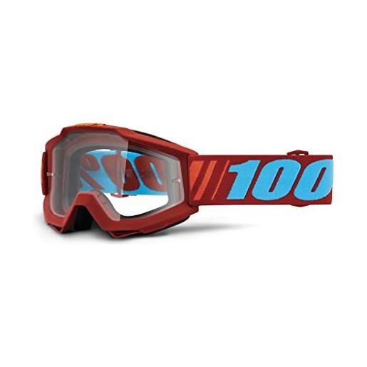Desconocido 100% accuri goggle occhiali da sole accessori sportivi, adulto unisex, rosso (dauphine-clear lens), taglia unica