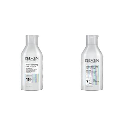 Redken, balsamo professionale acidic bonding concentrate abc, azione riparatrice, 500 ml + shampoo professionale acidic bonding concentrate abc, 500 ml